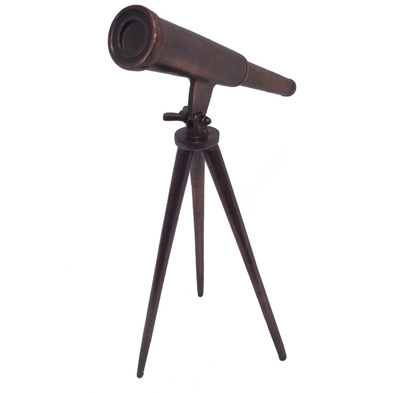 Vintage Telescope Statue  8.5 x 8 x 17''Ht., Aluminum  Coppe