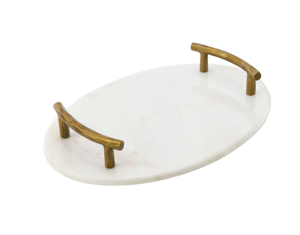 Luxo Marble Tray Silver Hands