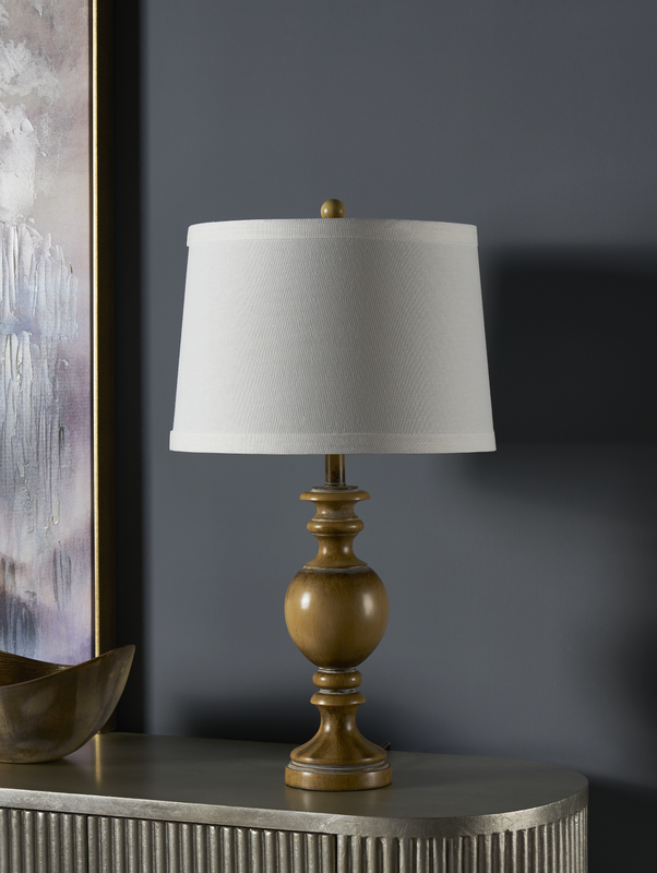 Shady Cove Table Lamp  3''Ht., Resin  Sun Bleached Taupe Finish  14 x 16 x 11 Hardback Shade  Natural Linen Fabric