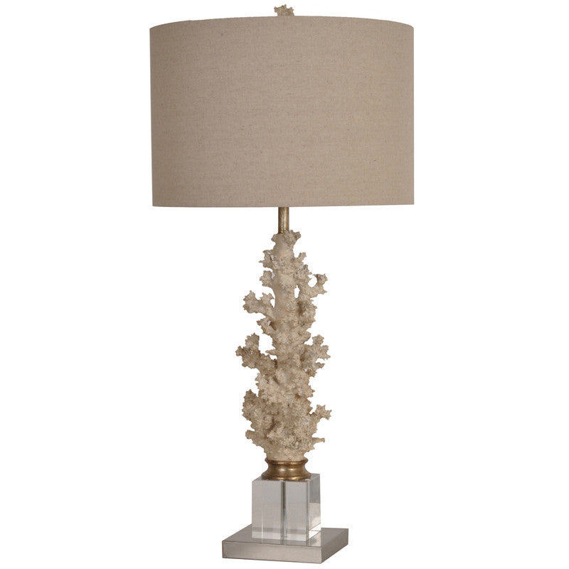 Coral Gables Table Lamp32''Ht., Crystal & Resin Natural Coral & Crystal Finish15 x 15 x 1 Toasted Linen Shade