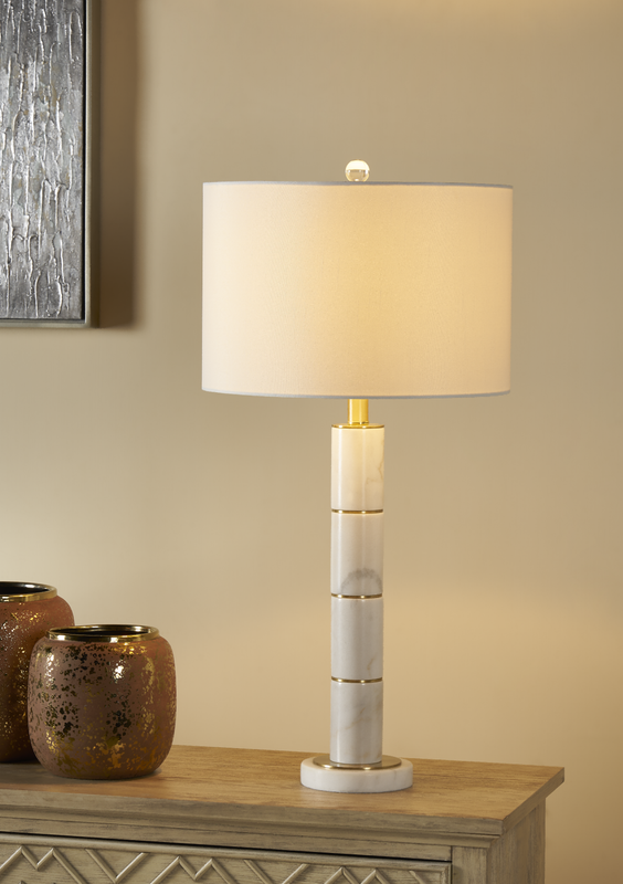 Marble Column Table Lamp