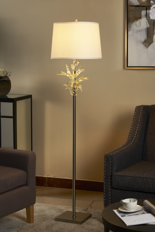 Crystal Coral Clear Floor Lamp