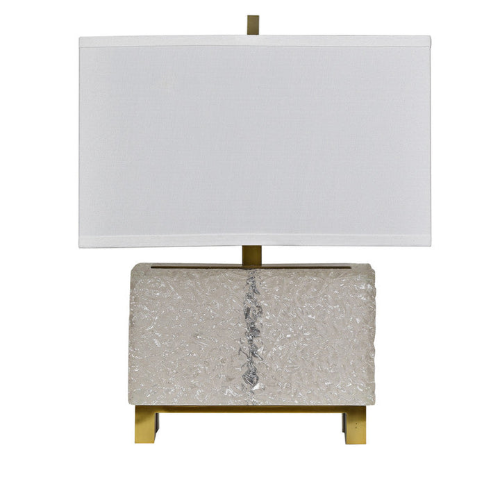 GLACIER TABLE LAMP  21.5''HT.,CLEAR RESIN&METAL  C