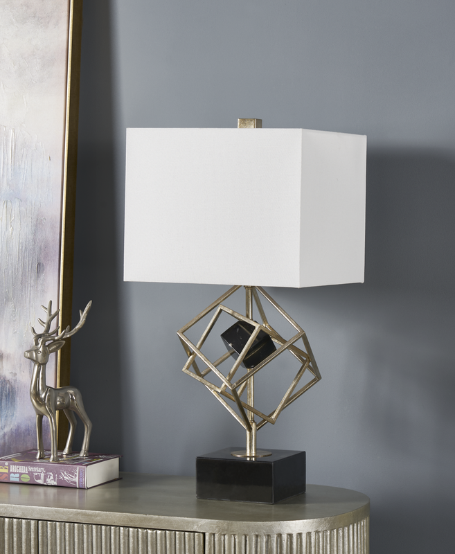 Ashby Gilded Silver Triple Swirl Table Lamp