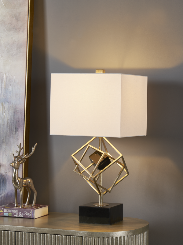 Ashby Gilded Silver Triple Swirl Table Lamp