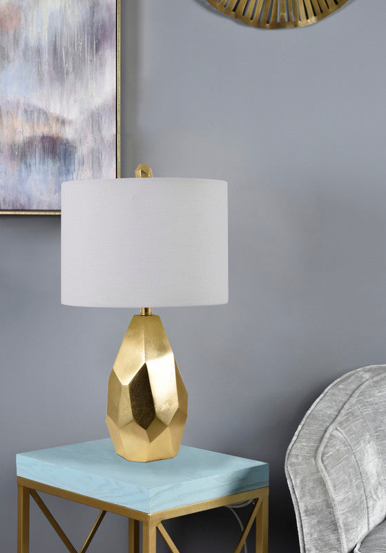 Roxy Table Lamp  25"Ht.,Resin  Shiny Gold Finish  14 x 14 x