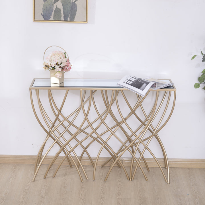 Melrose Gold Mirror Console Table