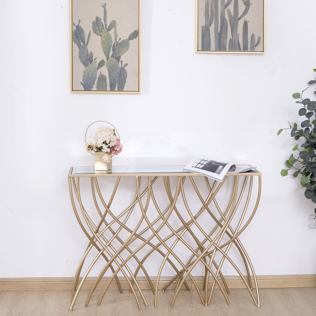 Melrose Gold Mirror Console Table