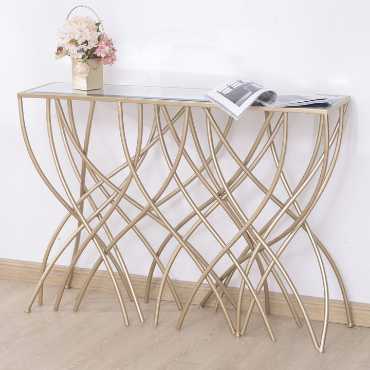 Melrose Gold Mirror Console Table