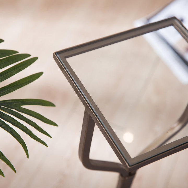 Hour Glass Brass Side Table