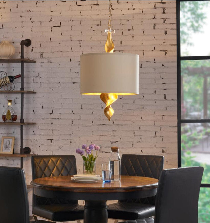 Twister Shade 31" H Gold Foil Finish Pendant Lamp