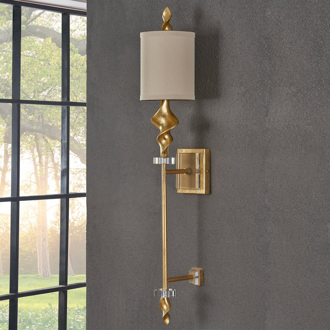 Gold Foil Finish Shade Wall Sconce