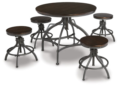 Odium Counter Height Dining Table and Bar Stools (Set of 5)