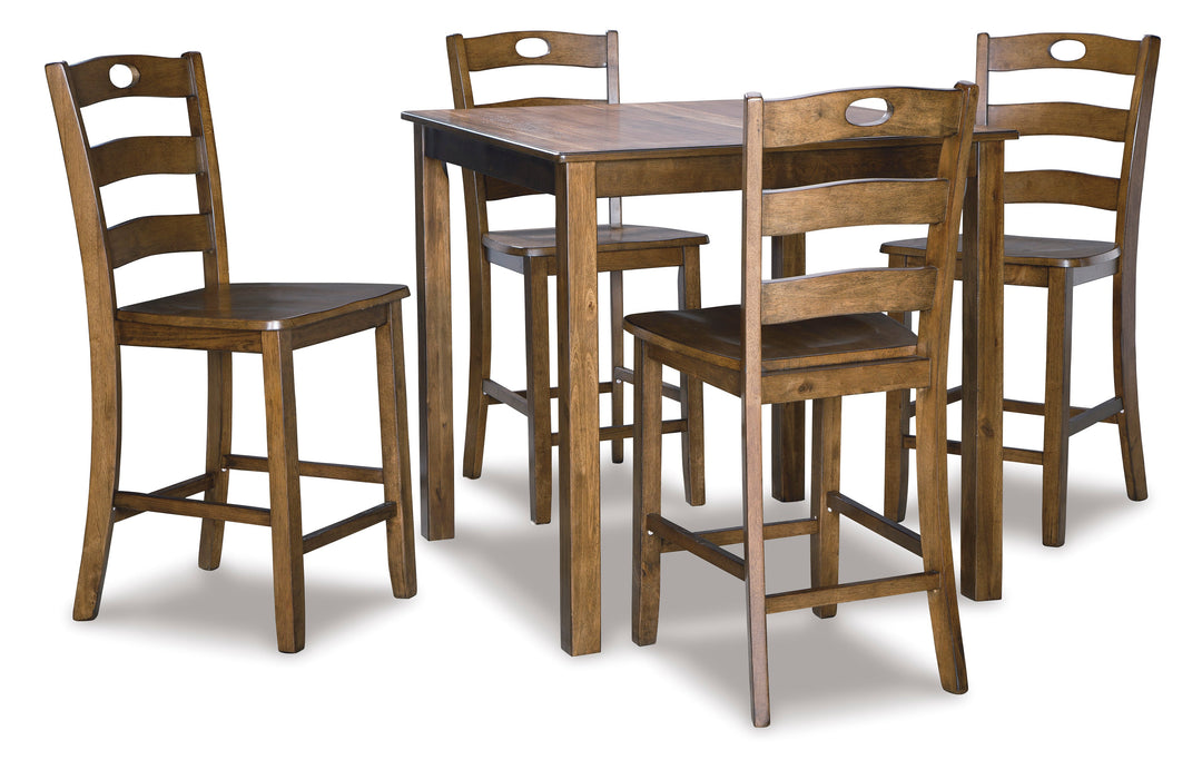 Hazelteen Counter Height Dining Table and Bar Stools (Set of 5)