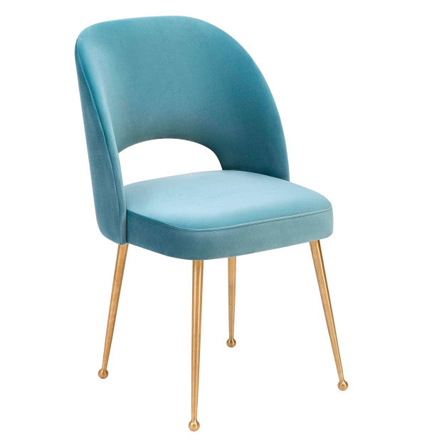 Swell Sea Blue Velvet Chair