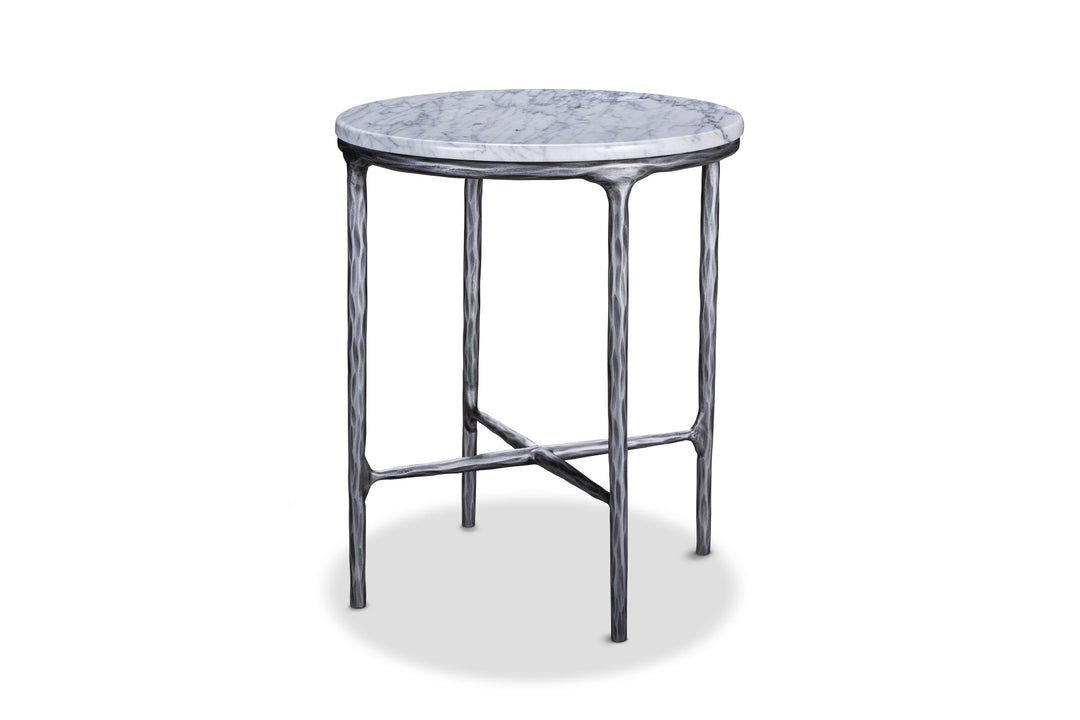 Round Side Table with Marble Top