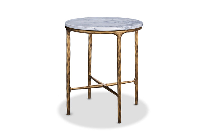 Round Side Table with Marble Top