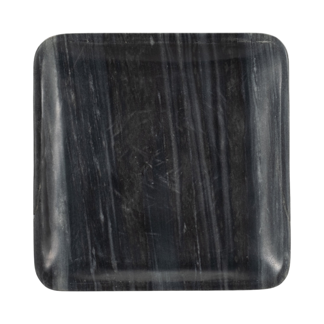 9" ZARRA GREY MARBLE TRINKET TRAY