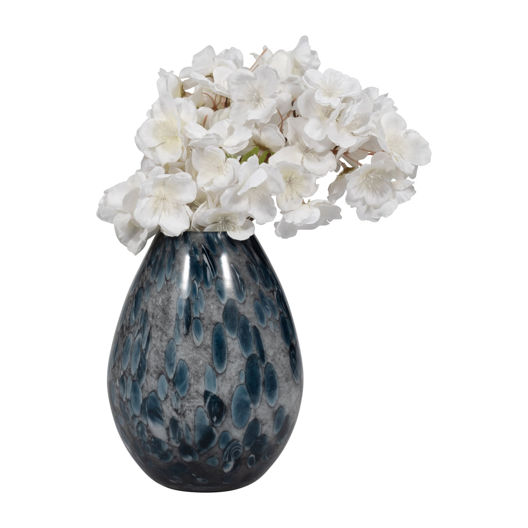 8" AMALDA SMALL BLUE GLASS VASE