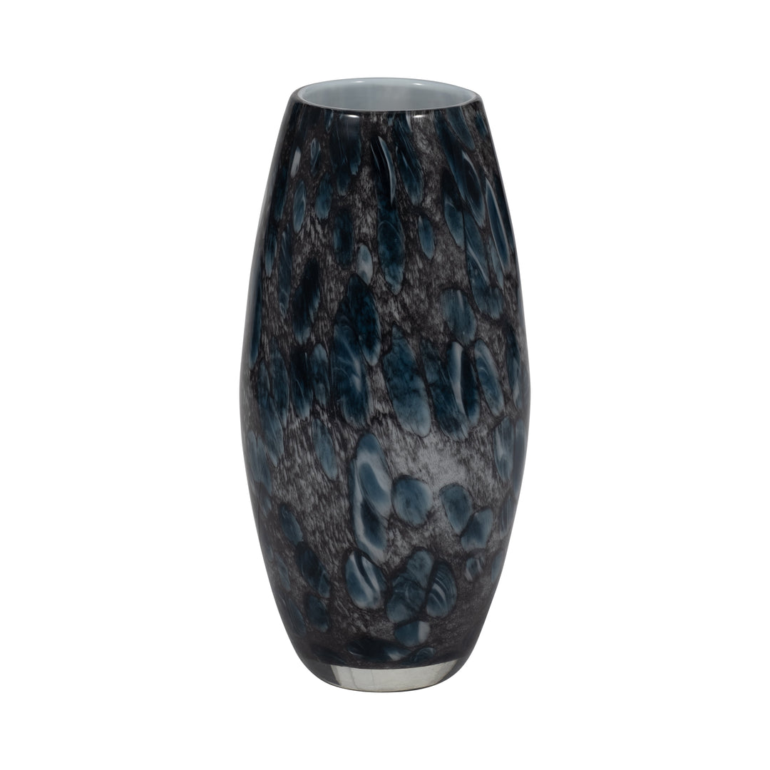 9" AMALDA MEDIUM BLUE GLASS VASE