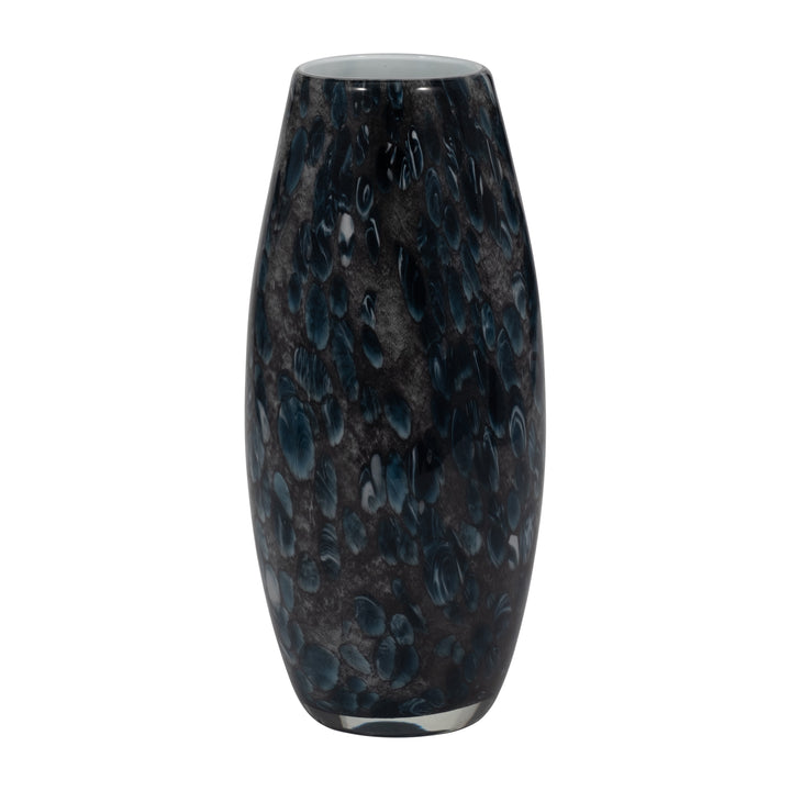 11" AMALDA LARGE BLUE GLASS VASE