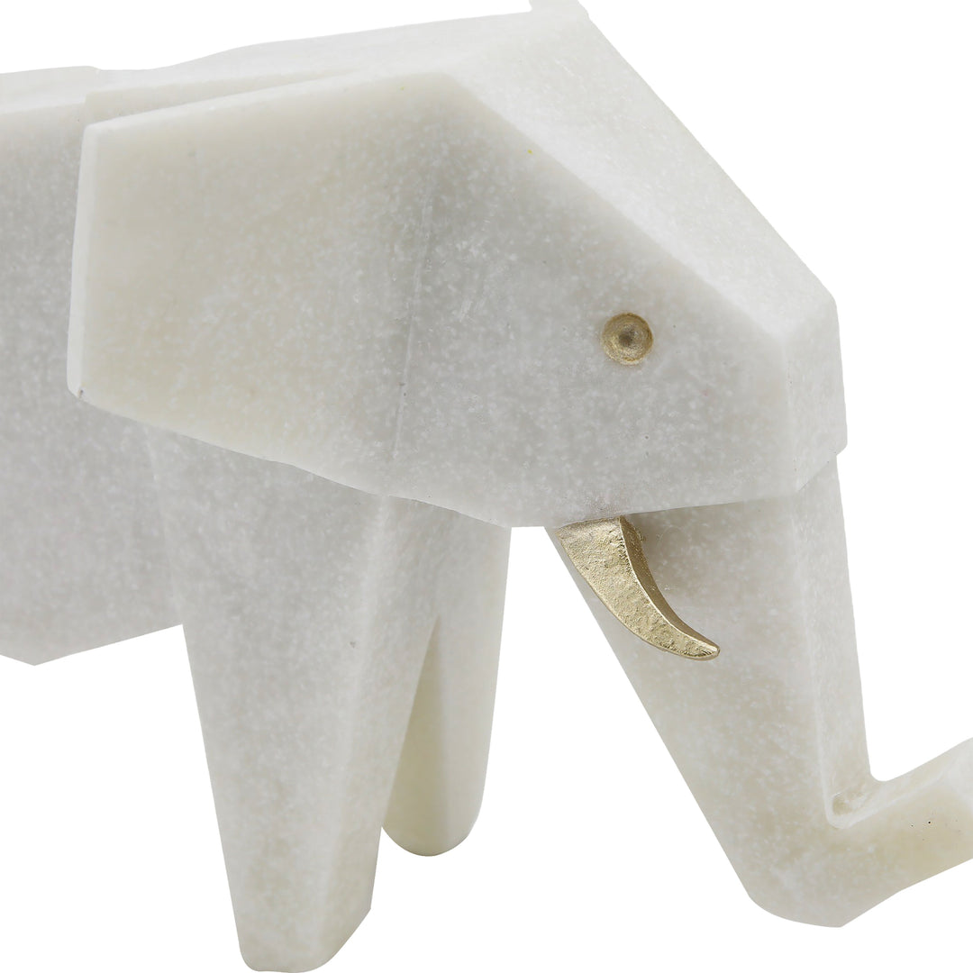 11" ANDORA ELEPHANT STATUARY, WHITE