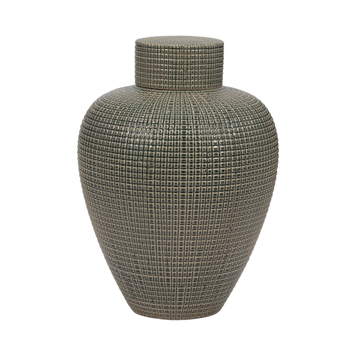 DEMPSEY SMALL GREEN LIDDED JAR