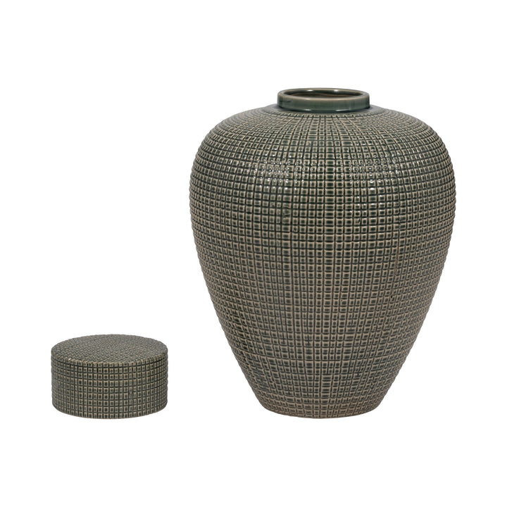 DEMPSEY SMALL GREEN LIDDED JAR