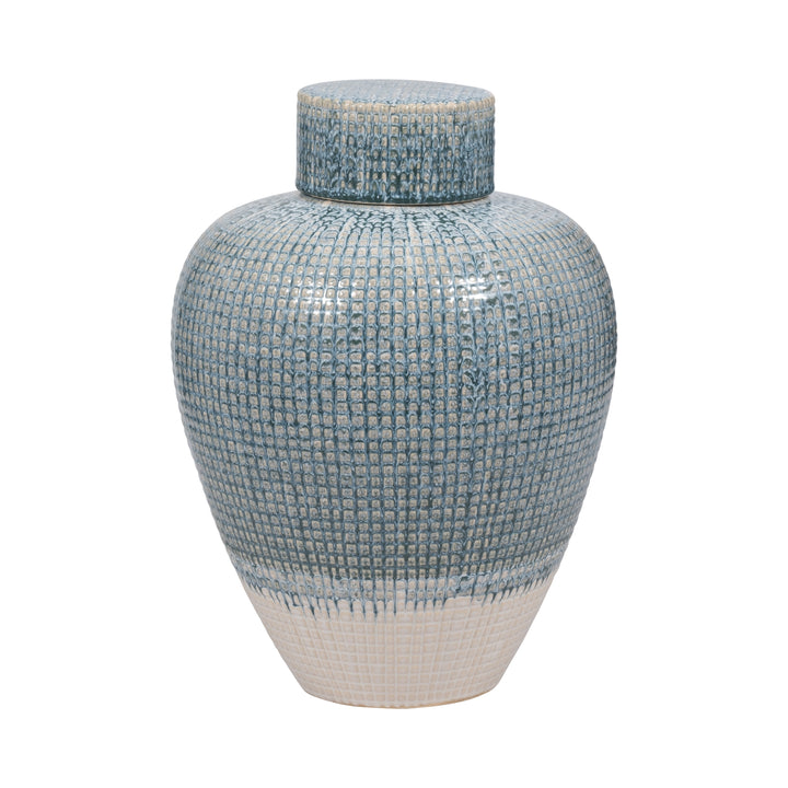 11" KASHION SMALL BLUE LIDDED JAR