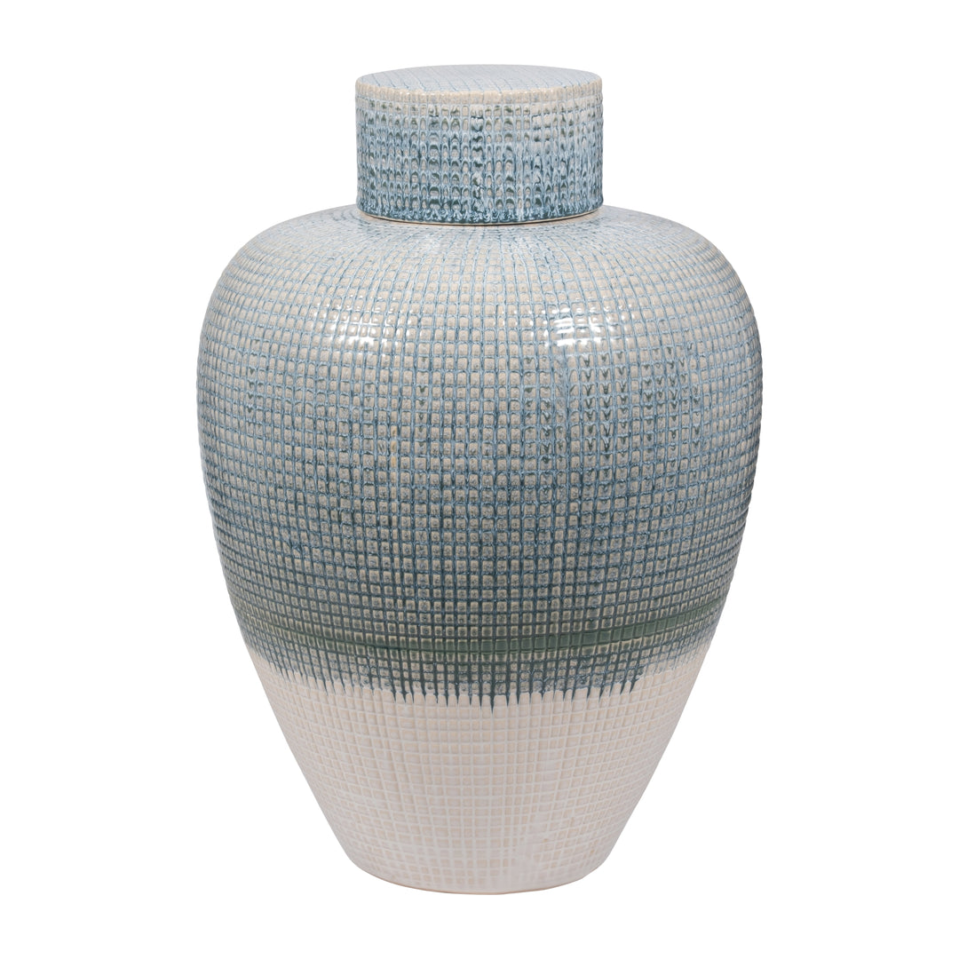 20" KASHION LARGE BLUE LIDDED JAR