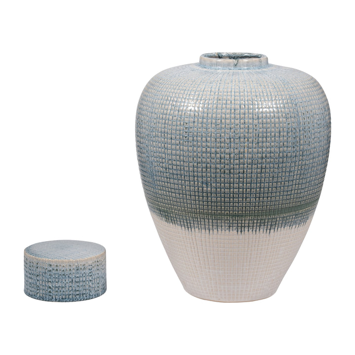 20" KASHION LARGE BLUE LIDDED JAR