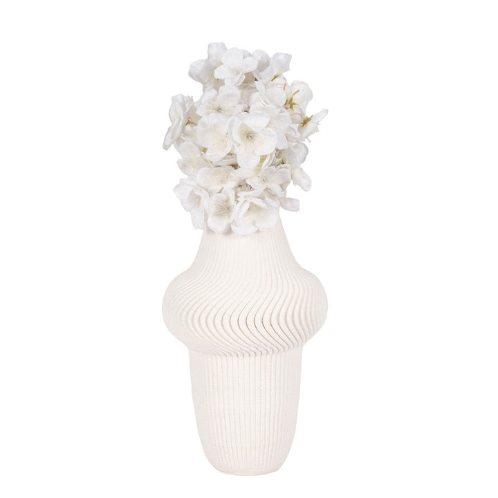 10" ANTILLES 3D PRINTED VASE, IVORY/BEIGE