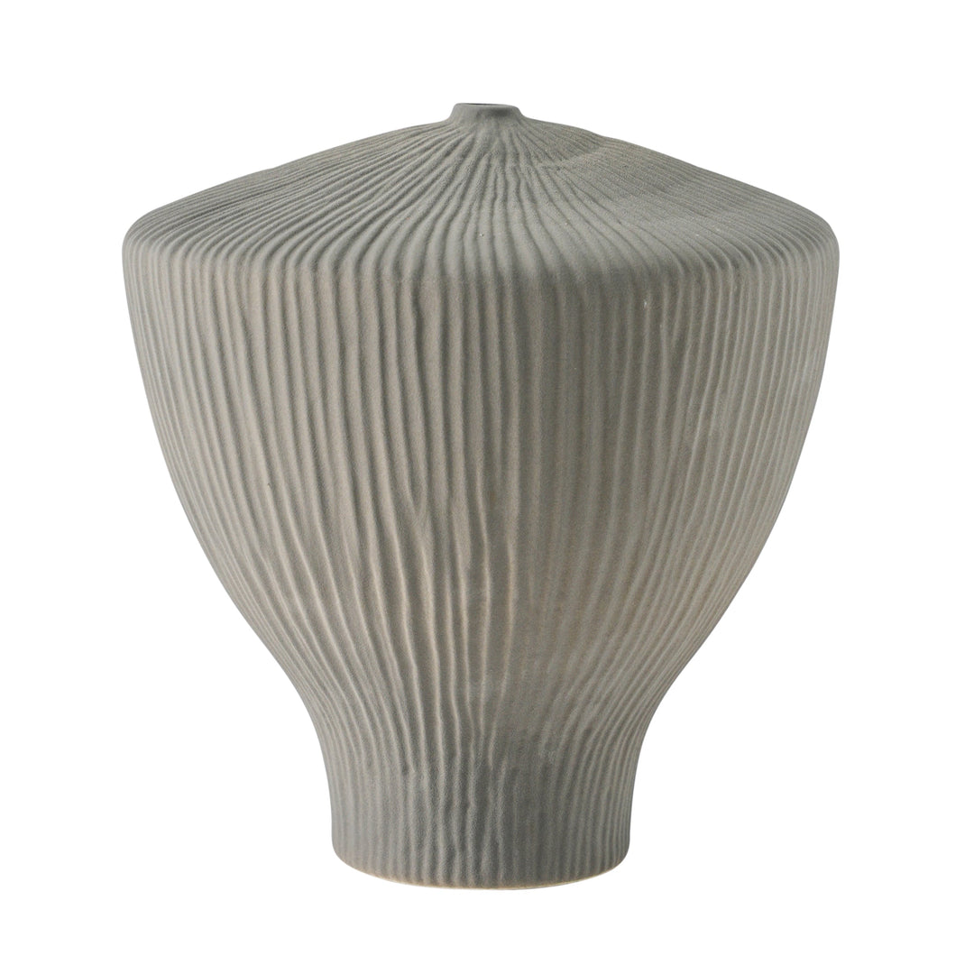 11" LOMBOK SMALL VASE, GRAY