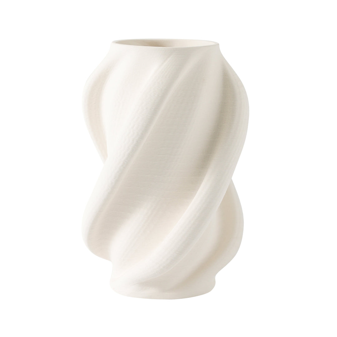 12" MURANO 3D PRINTED SMALL VASE, WHITE