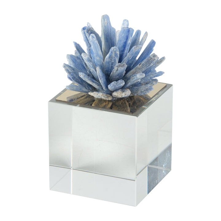 6" JULIA MEDIUM BLUE STONE CRYSTAL BLOCK