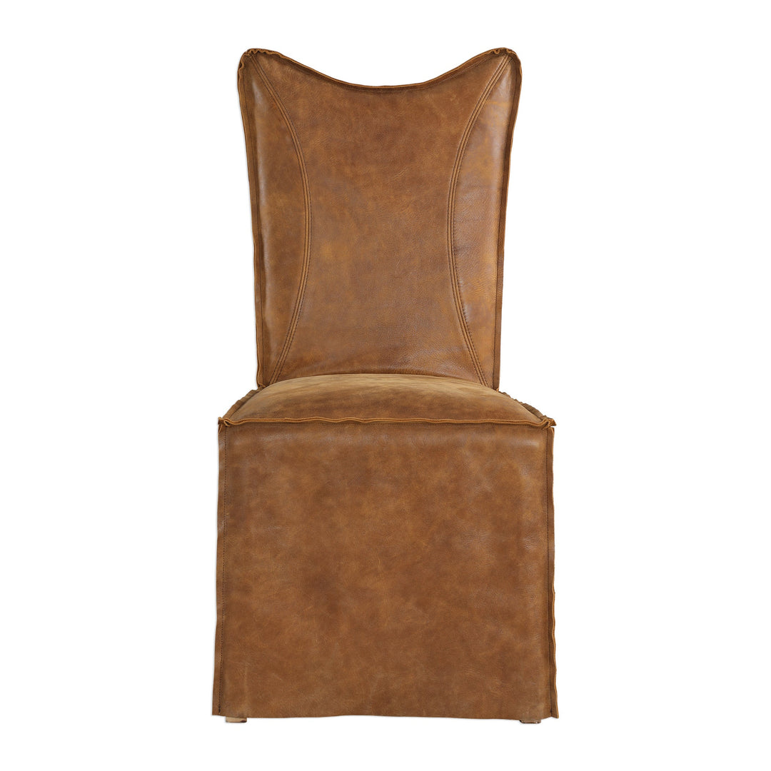 Delroy Armless Chair, Cognac