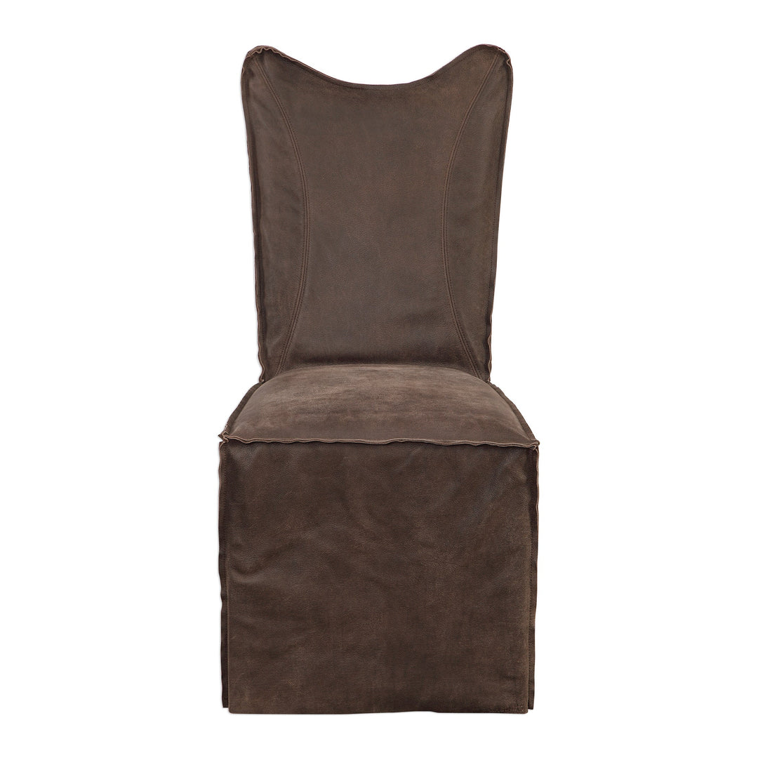 Delroy Armless Chair, Chocolate