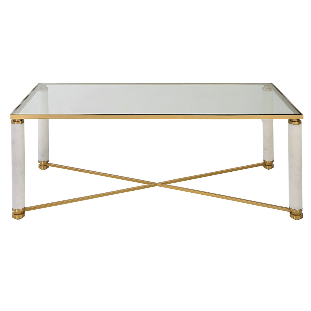 White Pillar Cocktail Table