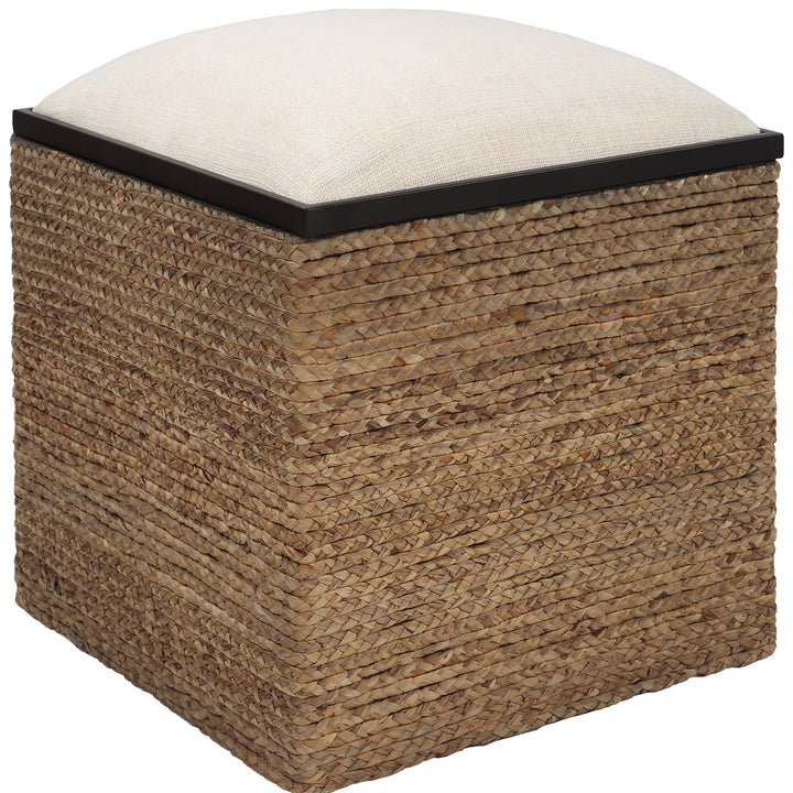 Uttermost Island Square Straw Accent Stool