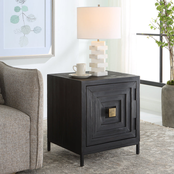 Uttermost Aiken Geometric Cabinet / End Table