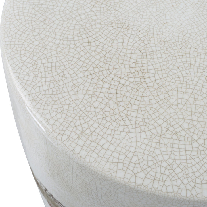 Uttermost Comanche White Ceramic Garden Stool