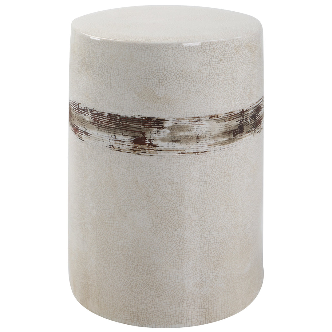 Uttermost Comanche White Ceramic Garden Stool