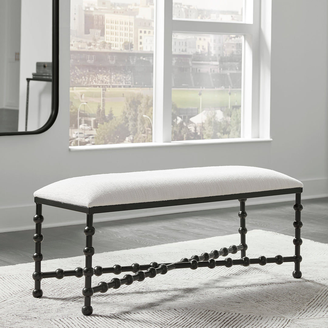 Iron Drops Cushioned Bench