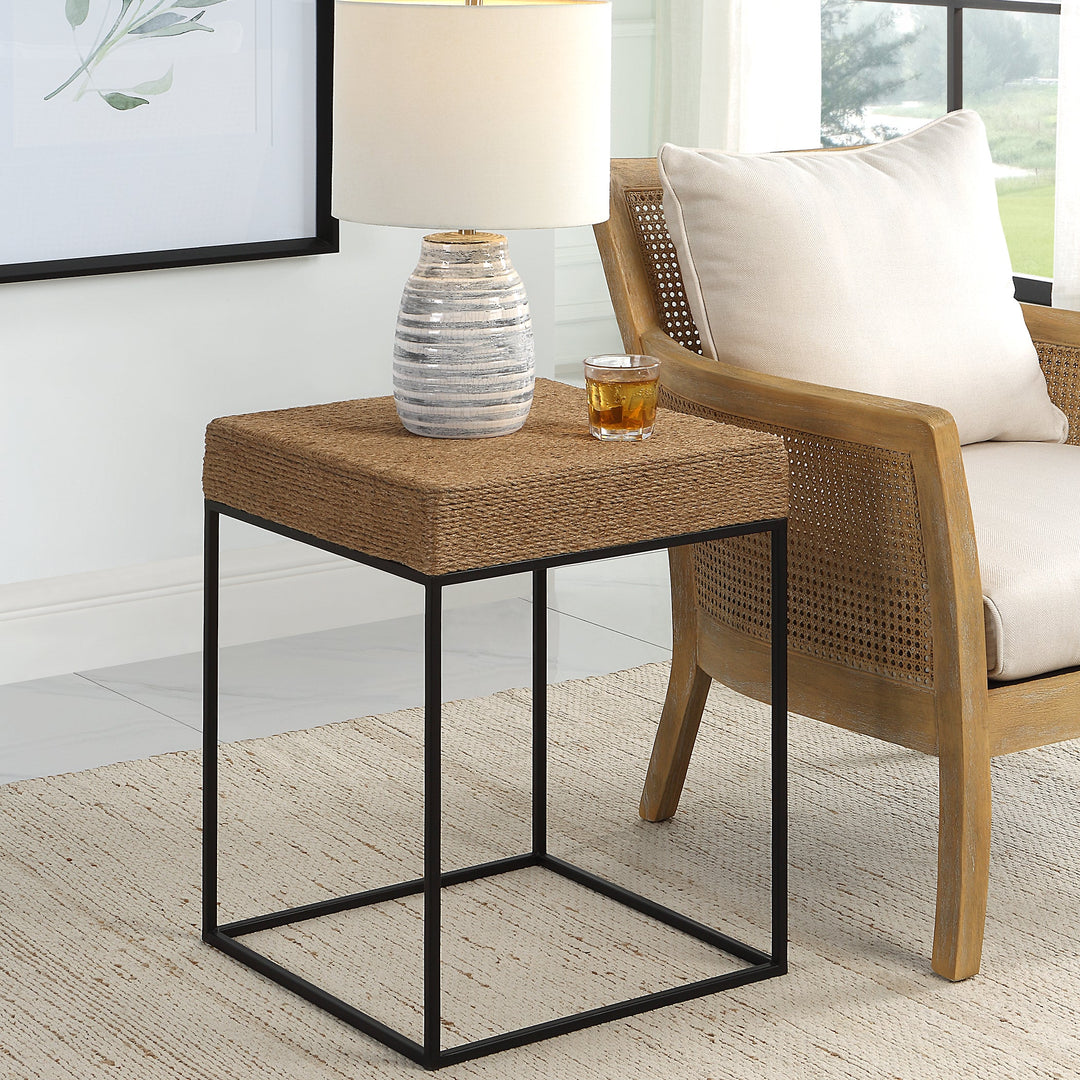 Laramie Rustic Rope Accent Table