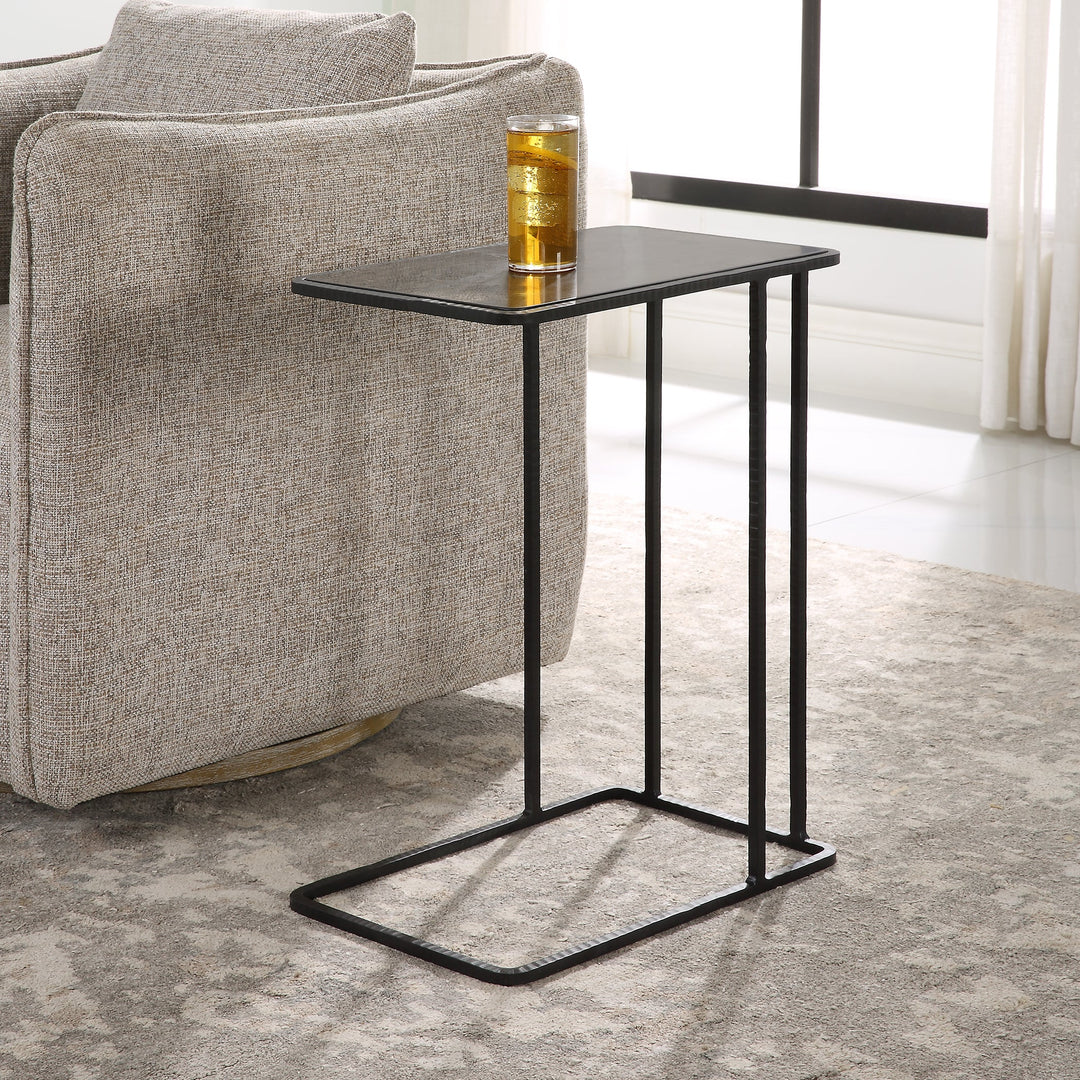 Cavern Stone & Iron Accent Table