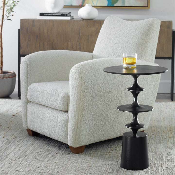 Flight Textured Black Accent Table