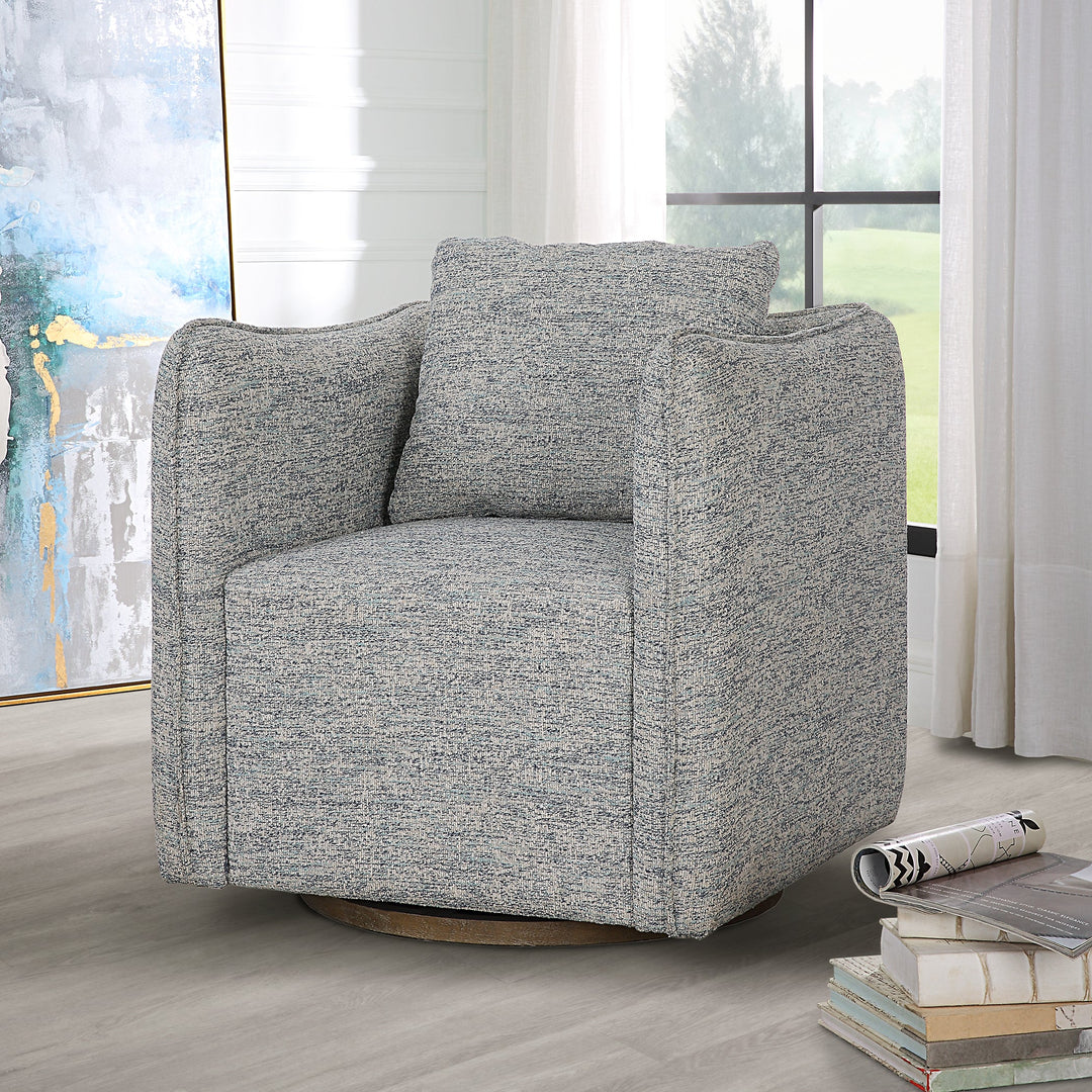 Corben Blue Swivel Chair