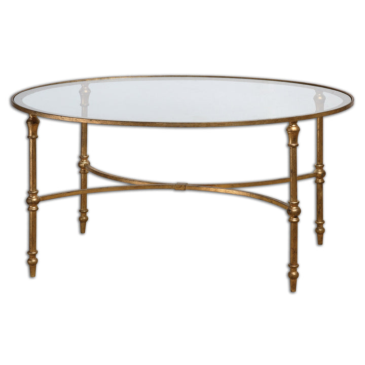 Oval Gold Coffee Table