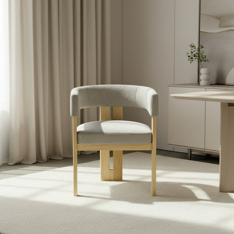 Hailey Armchair with Solid Rubberwood Leg