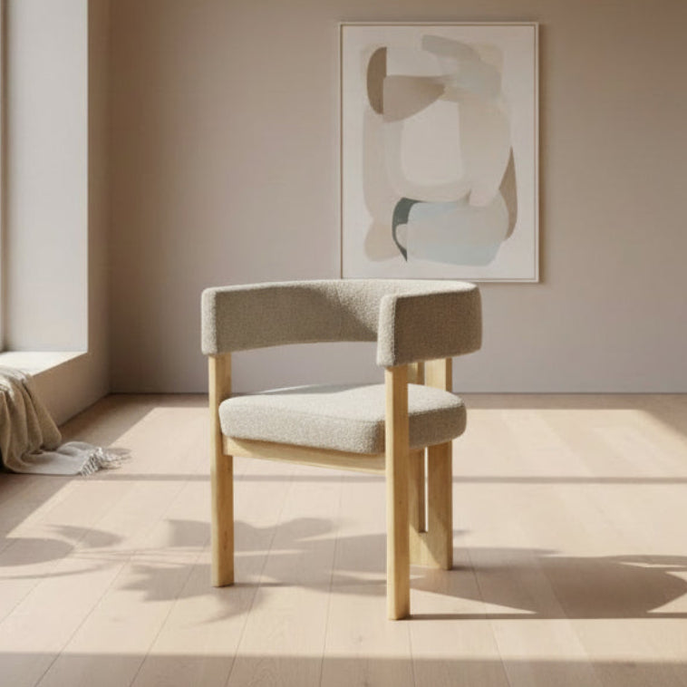 Hailey Armchair with Solid Rubberwood Leg